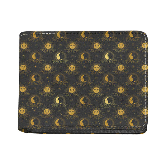 Vintage Celestial Pattern Print Bifold Wallet