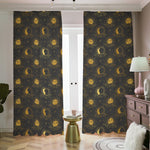 Vintage Celestial Pattern Print Blackout Pencil Pleat Curtains