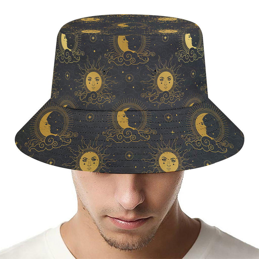 Vintage Celestial Pattern Print Bucket Hat