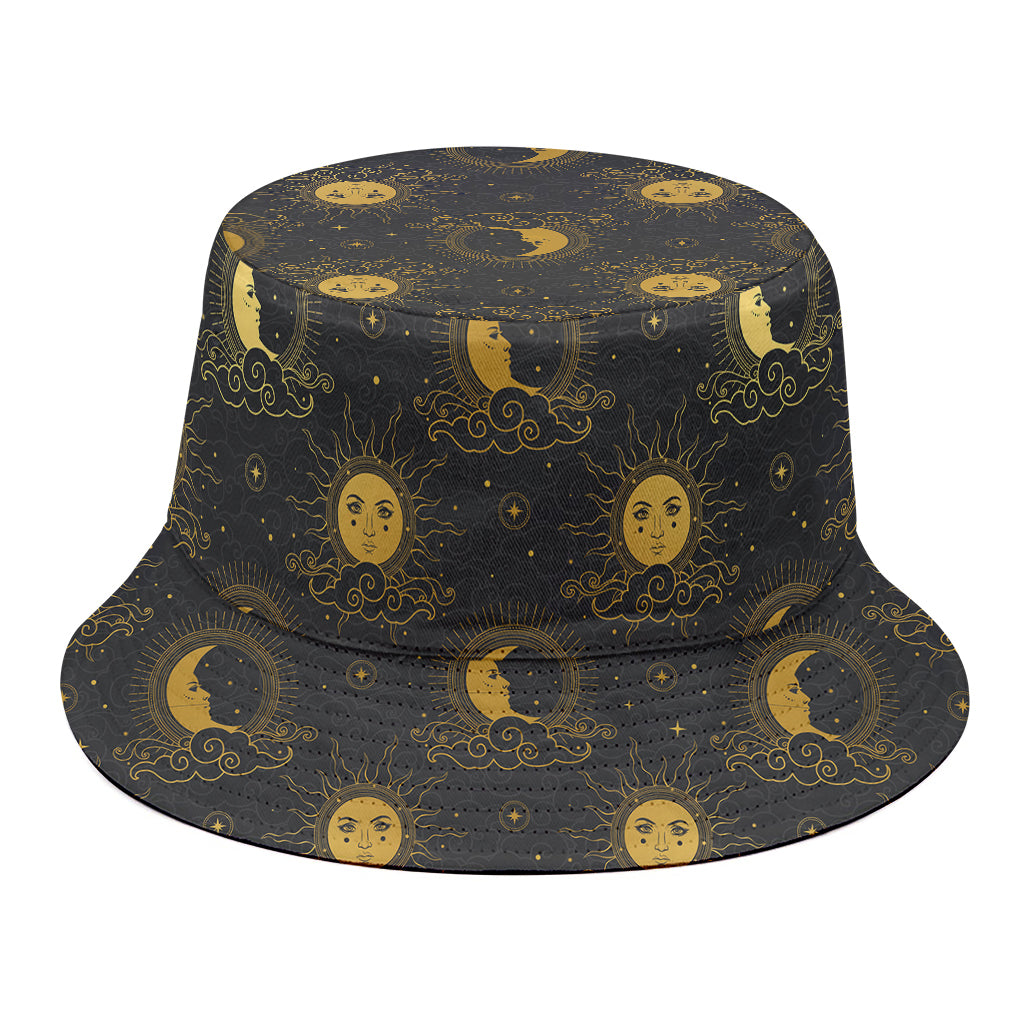 Vintage Celestial Pattern Print Bucket Hat