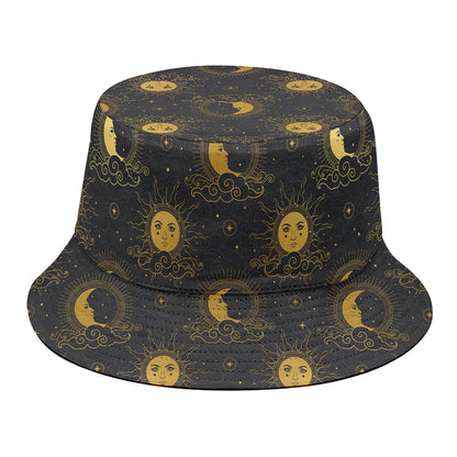 Vintage Celestial Pattern Print Bucket Hat
