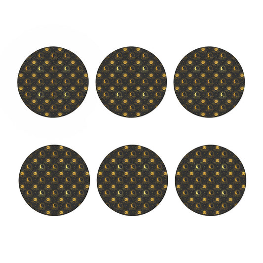 Vintage Celestial Pattern Print Coaster Set