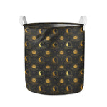 Vintage Celestial Pattern Print Collapsible Laundry Basket