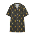 Vintage Celestial Pattern Print Cotton Hawaiian Shirt