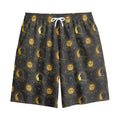 Vintage Celestial Pattern Print Cotton Shorts