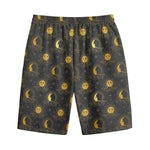 Vintage Celestial Pattern Print Cotton Shorts