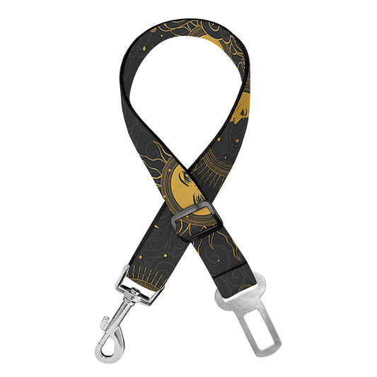 Vintage Celestial Pattern Print Dog Seat Belt