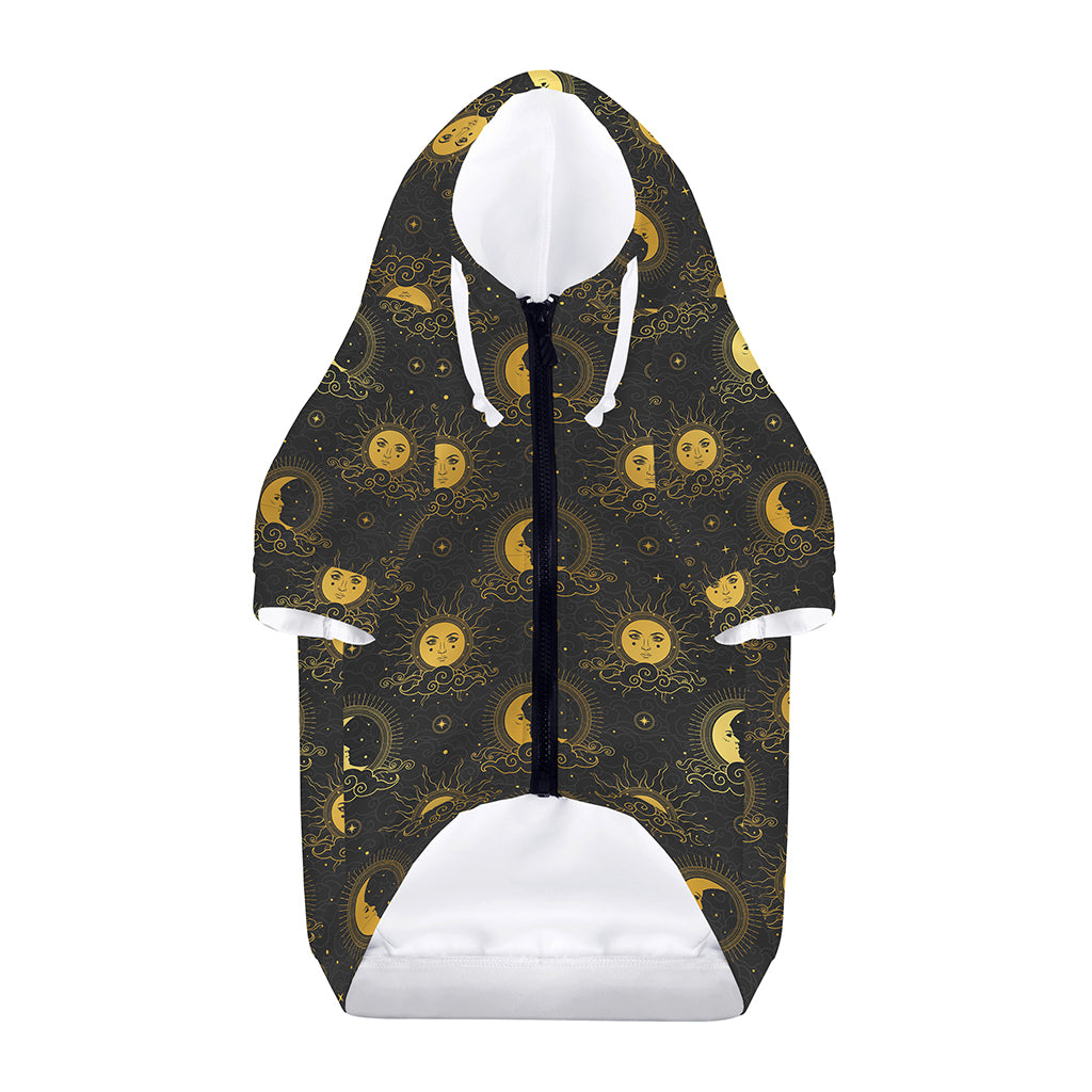 Vintage Celestial Pattern Print Dog Zip Up Hoodie