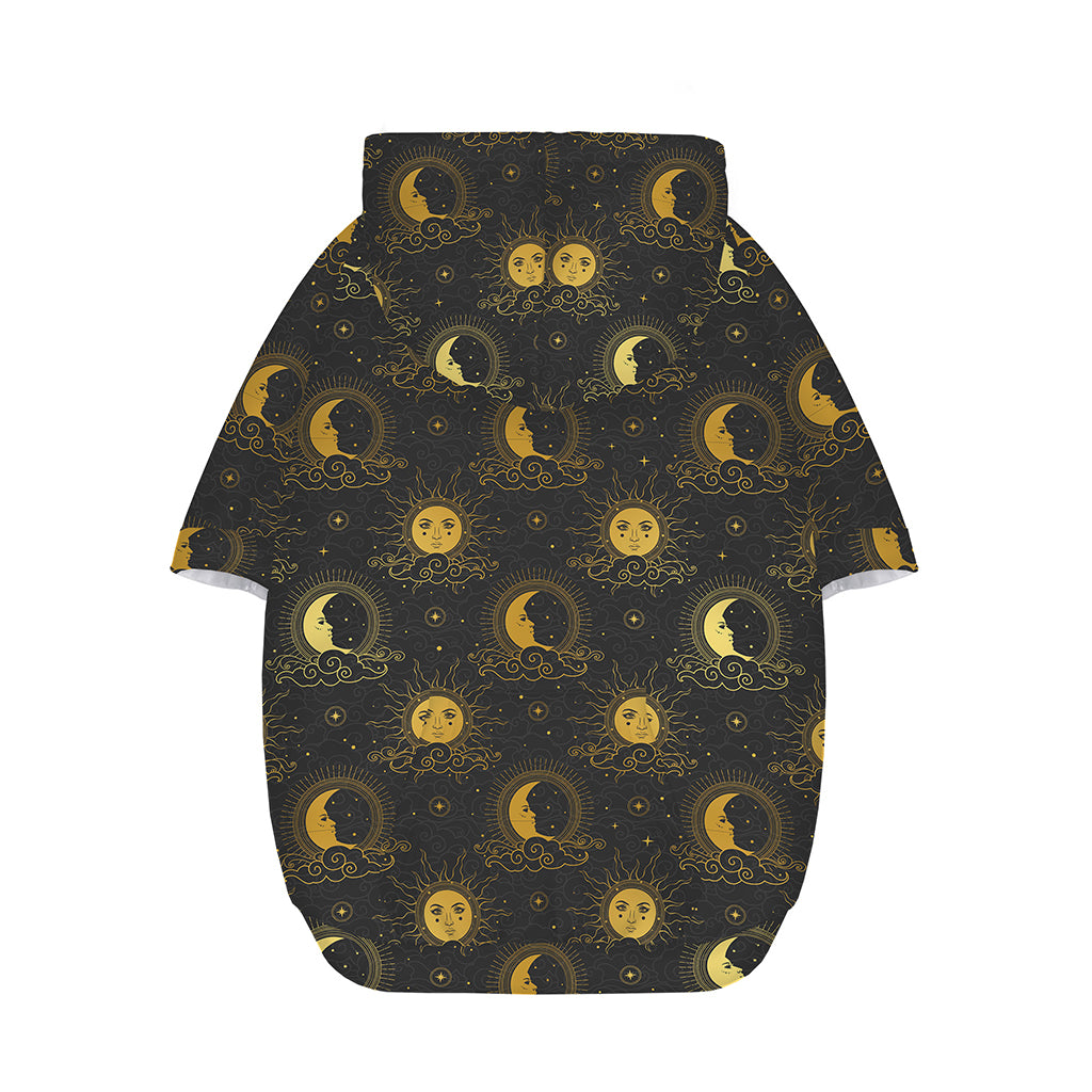 Vintage Celestial Pattern Print Dog Zip Up Hoodie