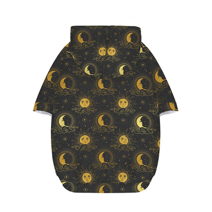 Vintage Celestial Pattern Print Dog Zip Up Hoodie