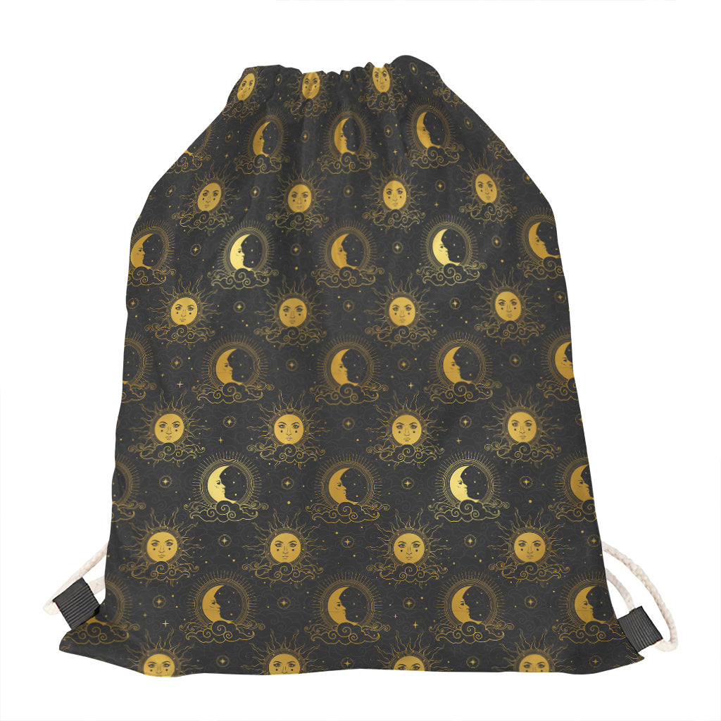 Vintage Celestial Pattern Print Drawstring Bag