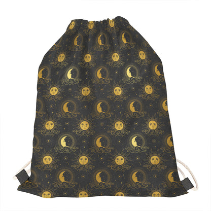 Vintage Celestial Pattern Print Drawstring Bag