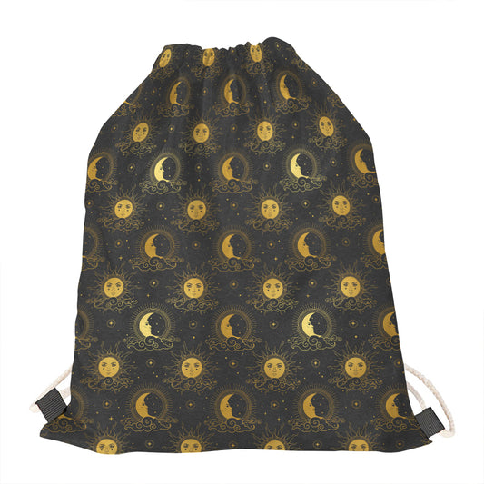 Vintage Celestial Pattern Print Drawstring Bag