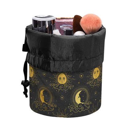 Vintage Celestial Pattern Print Drawstring Makeup Bag