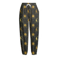 Vintage Celestial Pattern Print Fleece Lined Knit Pants