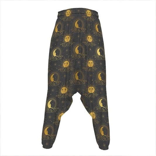 Vintage Celestial Pattern Print Hammer Pants
