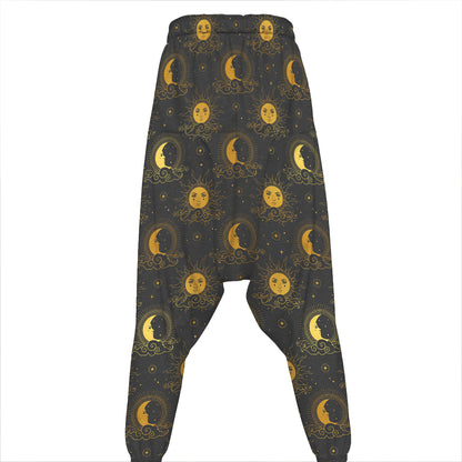 Vintage Celestial Pattern Print Hammer Pants