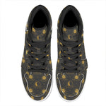 Vintage Celestial Pattern Print High Top Leather Sneakers