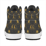 Vintage Celestial Pattern Print High Top Leather Sneakers