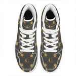 Vintage Celestial Pattern Print High Top Leather Sneakers