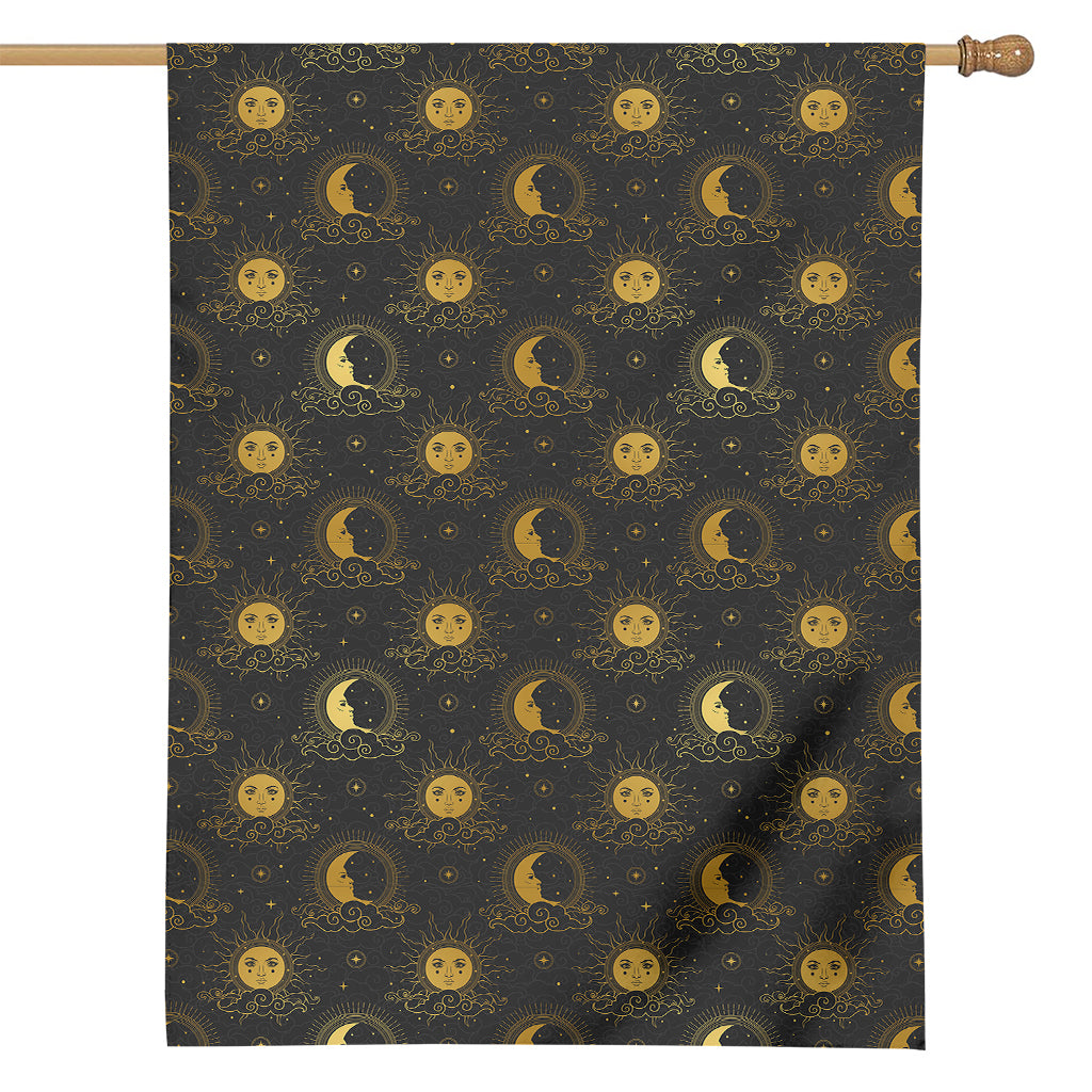 Vintage Celestial Pattern Print House Flag