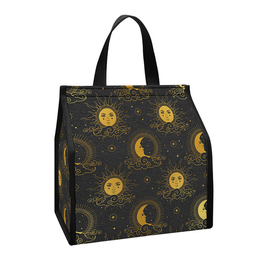 Vintage Celestial Pattern Print Insulated Lunch Tote