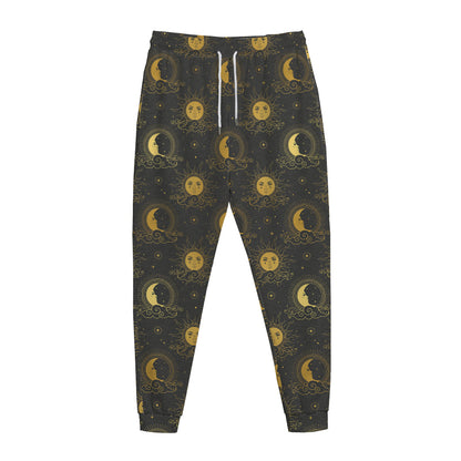 Vintage Celestial Pattern Print Jogger Pants
