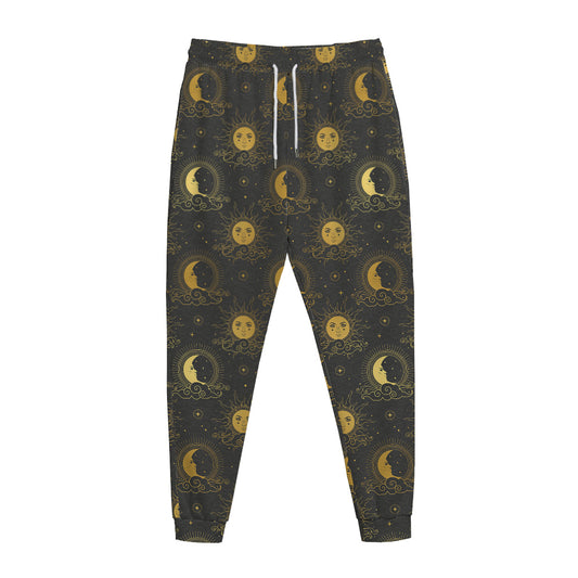 Vintage Celestial Pattern Print Jogger Pants