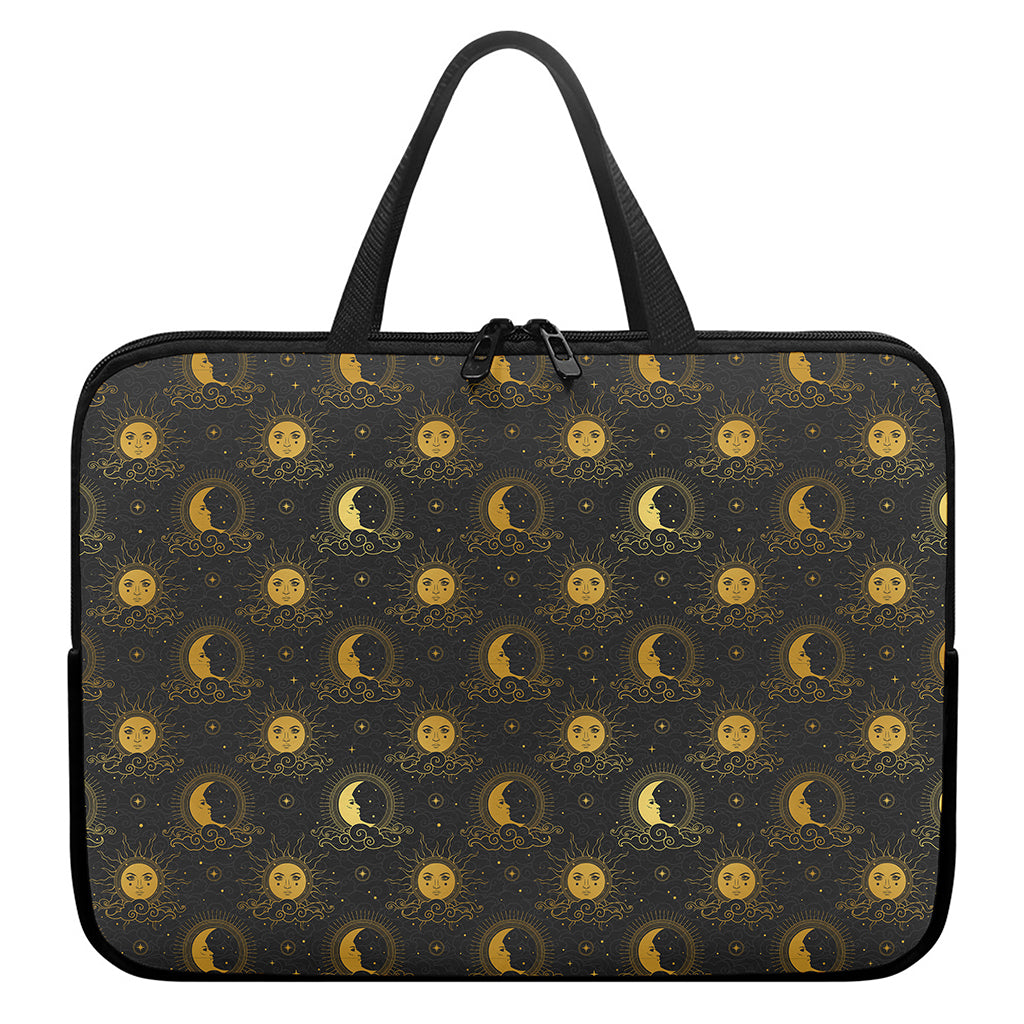 Vintage Celestial Pattern Print Laptop Sleeve With Handle