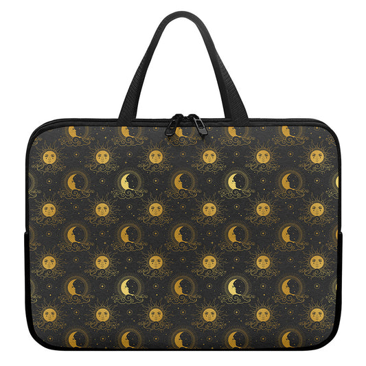 Vintage Celestial Pattern Print Laptop Sleeve With Handle