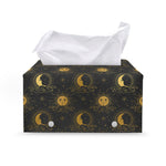 Vintage Celestial Pattern Print Leather Tissue Box Cover