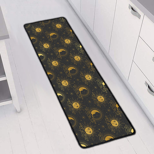 Vintage Celestial Pattern Print Long Kitchen Mat