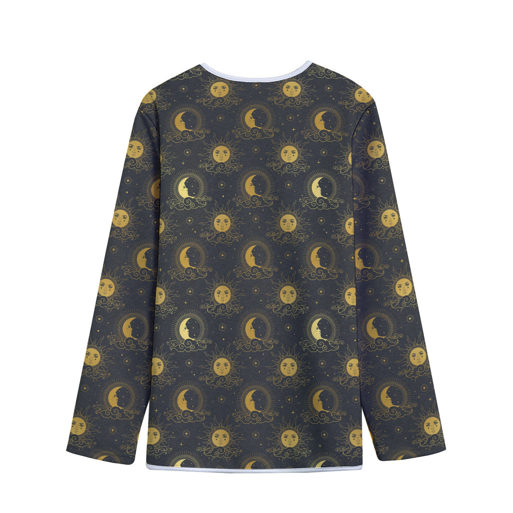 Vintage Celestial Pattern Print Long Sleeve Short Coat