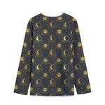 Vintage Celestial Pattern Print Long Sleeve Short Coat