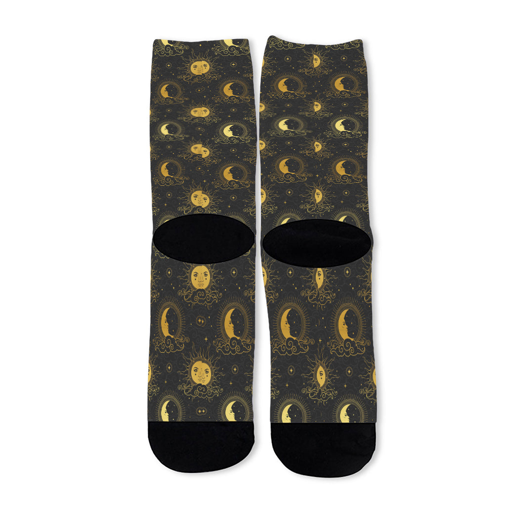 Vintage Celestial Pattern Print Long Socks