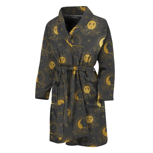 Vintage Celestial Pattern Print Men's Bathrobe