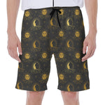 Vintage Celestial Pattern Print Men's Beach Shorts