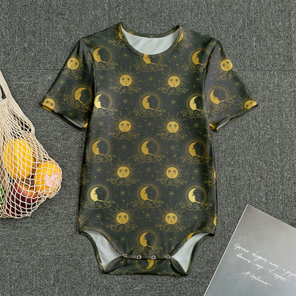Vintage Celestial Pattern Print Men's Bodysuit