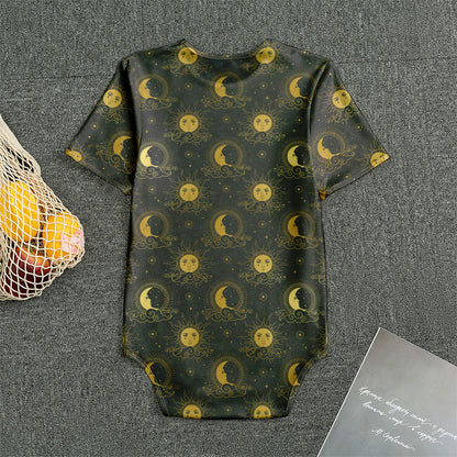 Vintage Celestial Pattern Print Men's Bodysuit