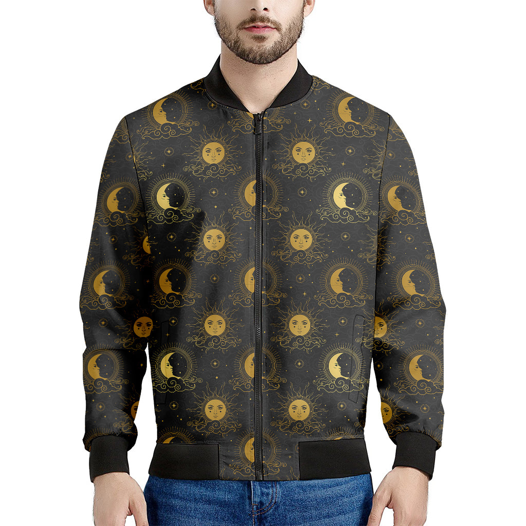 Vintage Celestial Pattern Print Men's Bomber Jacket
