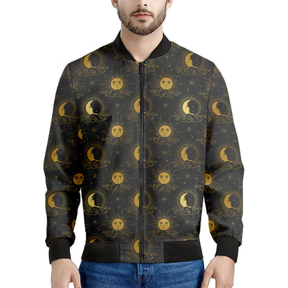 Vintage Celestial Pattern Print Men's Bomber Jacket