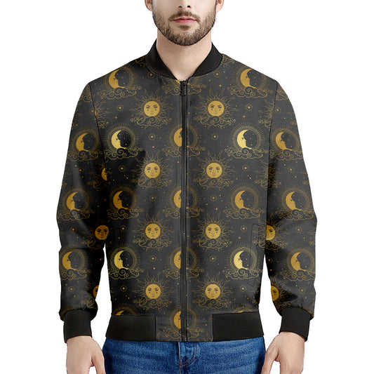 Vintage Celestial Pattern Print Men's Bomber Jacket