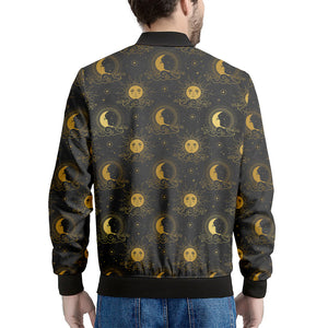 Vintage Celestial Pattern Print Men's Bomber Jacket