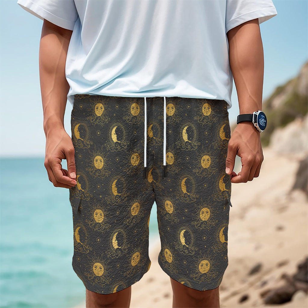 Vintage Celestial Pattern Print Men's Cargo Shorts