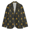 Vintage Celestial Pattern Print Men's Cotton Blazer