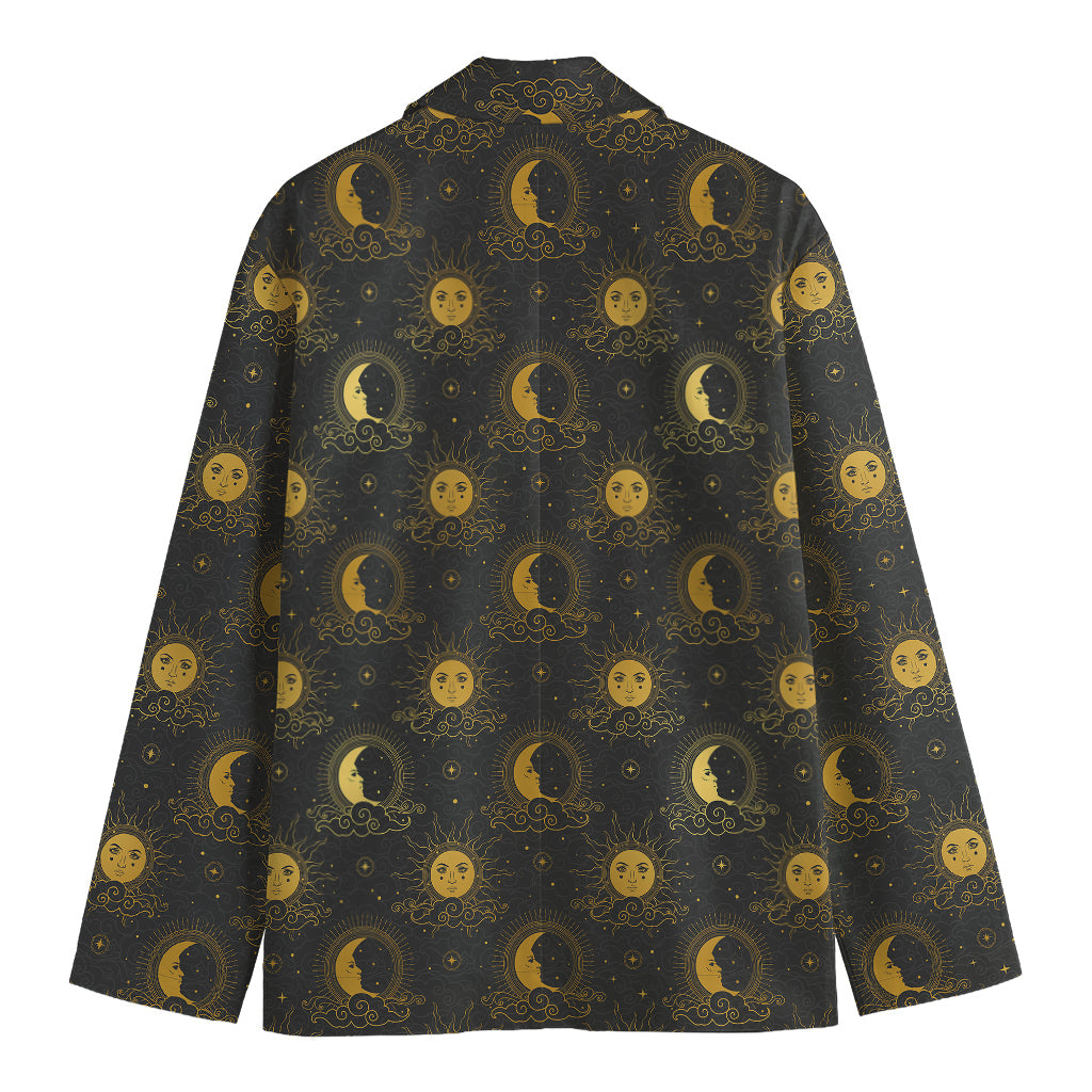 Vintage Celestial Pattern Print Men's Cotton Blazer