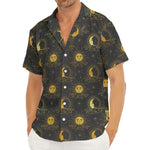 Vintage Celestial Pattern Print Men's Deep V-Neck Shirt