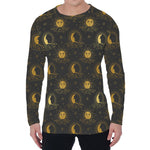 Vintage Celestial Pattern Print Men's Long Sleeve T-Shirt