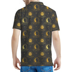 Vintage Celestial Pattern Print Men's Polo Shirt