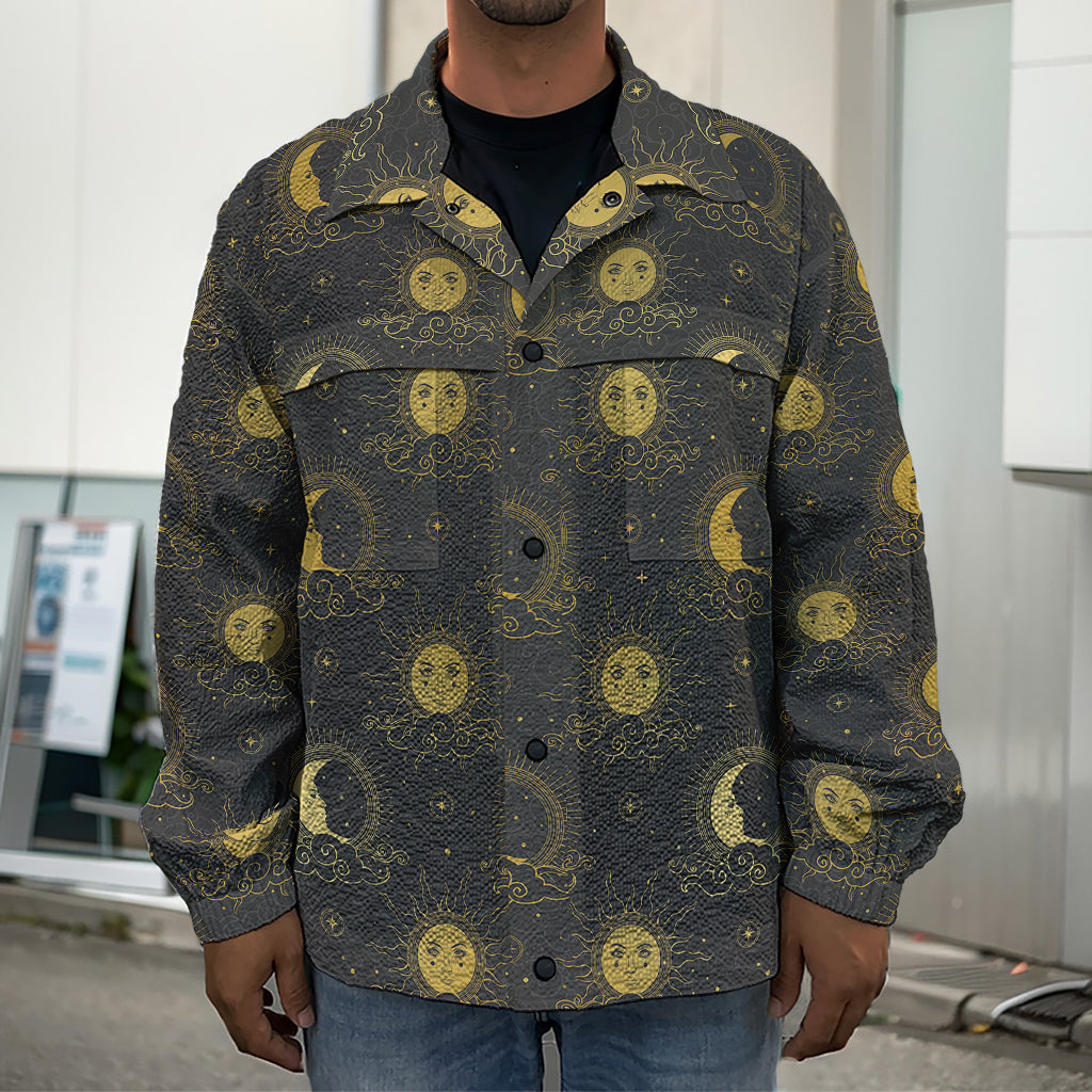 Vintage Celestial Pattern Print Men's Shirt Jacket